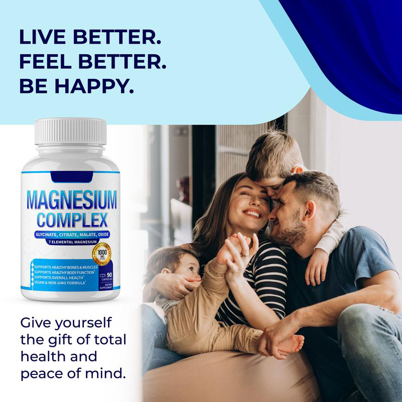 Magnesium Complex 7 Elemental Magnesium Supplement 1000mg -3LY